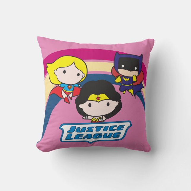 Chibi Justice League Rainbow Kissen (Vorderseite)