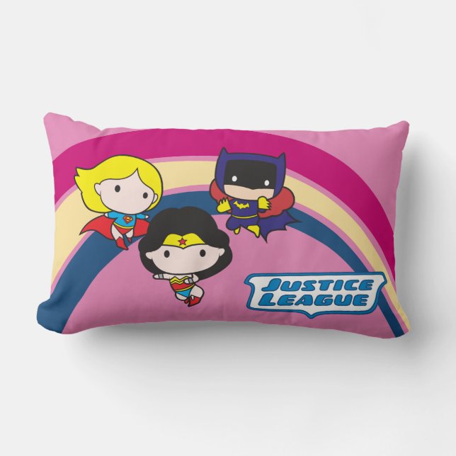 Chibi Justice League Rainbow Lendenkissen (Vorderseite)