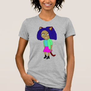 Chibi-Katze Mädchen T-Shirt