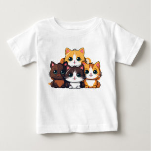 Chibi-Katzen-Sticker – Adorable Fellige Freunde C Baby T-shirt