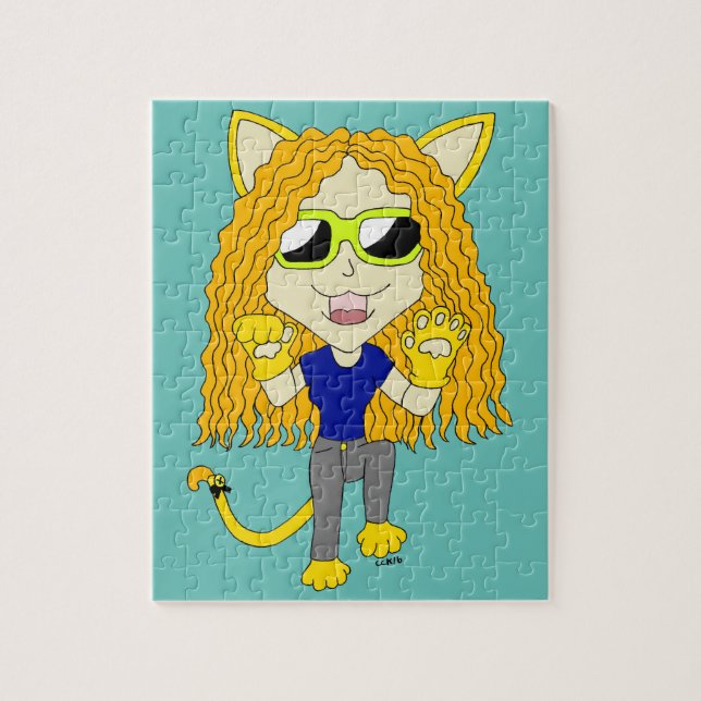 Chibi-Katzenmädchen mit Pfoten (Vertikal)