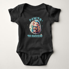 Chibi Kawaii Sloth Name School Jahr auf dem Rücken Baby Strampler