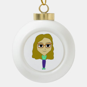 Chibi Keramik Kugel-Ornament