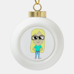 Chibi Keramik Kugel-Ornament