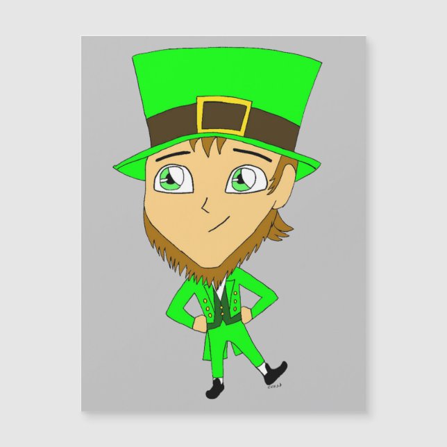 Chibi leprechaun magnetkarte (Vorderseite)