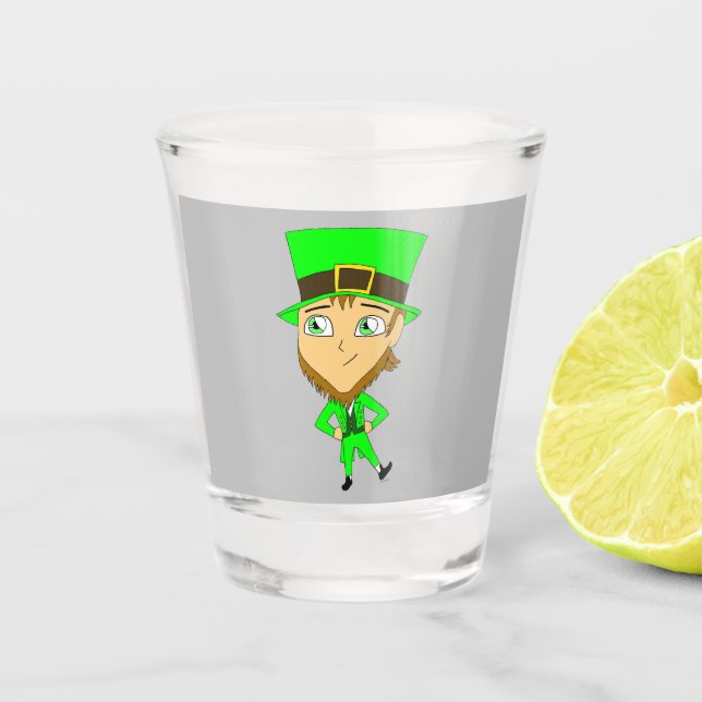 Chibi leprechaun schnapsglas (Vorderseite)