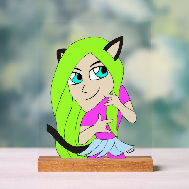 Chibi-Mädchen Acrylschild (Neutral)