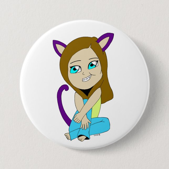 Chibi-Mädchen Button (Vorderseite)