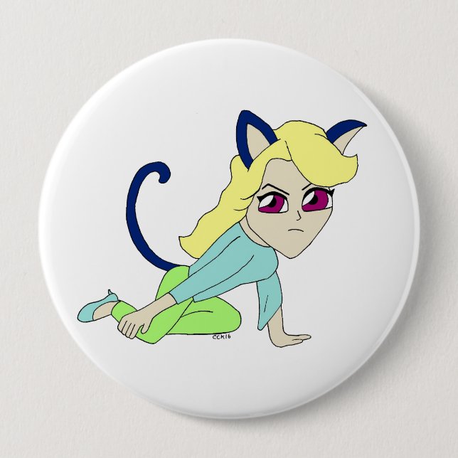 Chibi-Mädchen Button (Vorderseite)