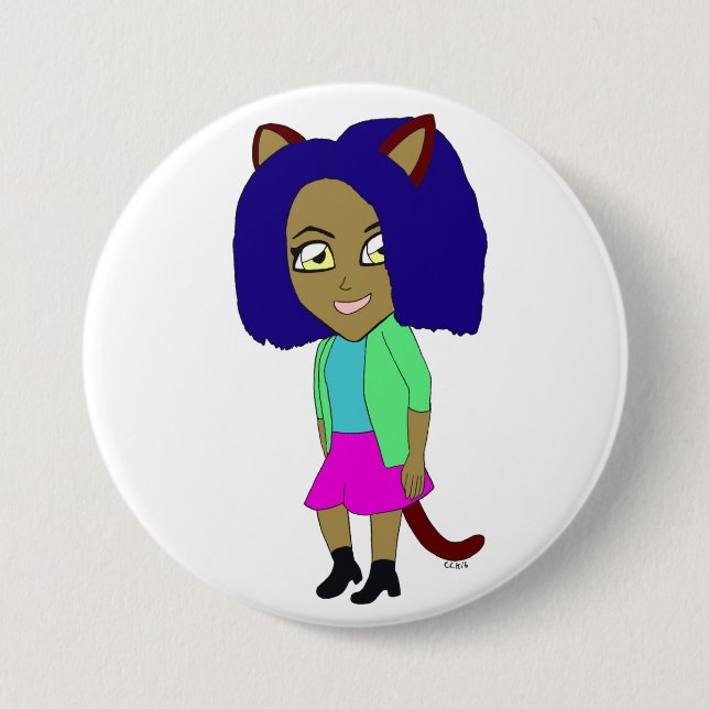 Chibi-Mädchen Button (Vorderseite)