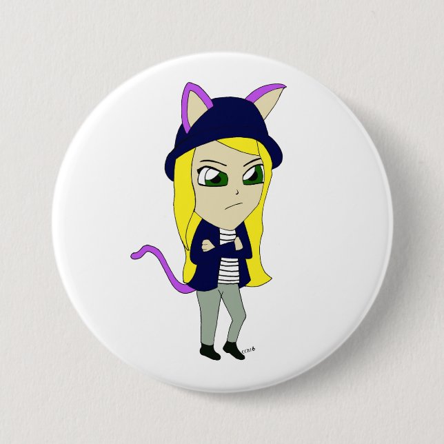 Chibi-Mädchen Button (Vorderseite)