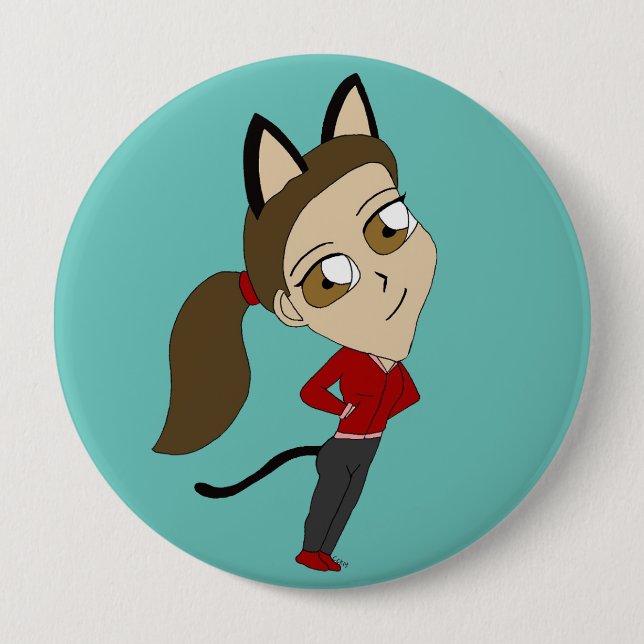 Chibi-Mädchen Button (Vorderseite)