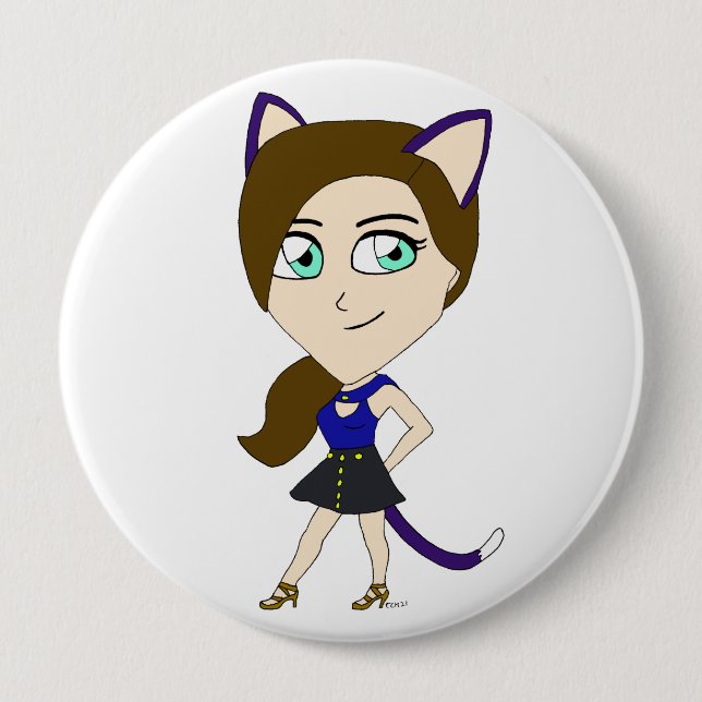 Chibi-Mädchen Button (Vorderseite)