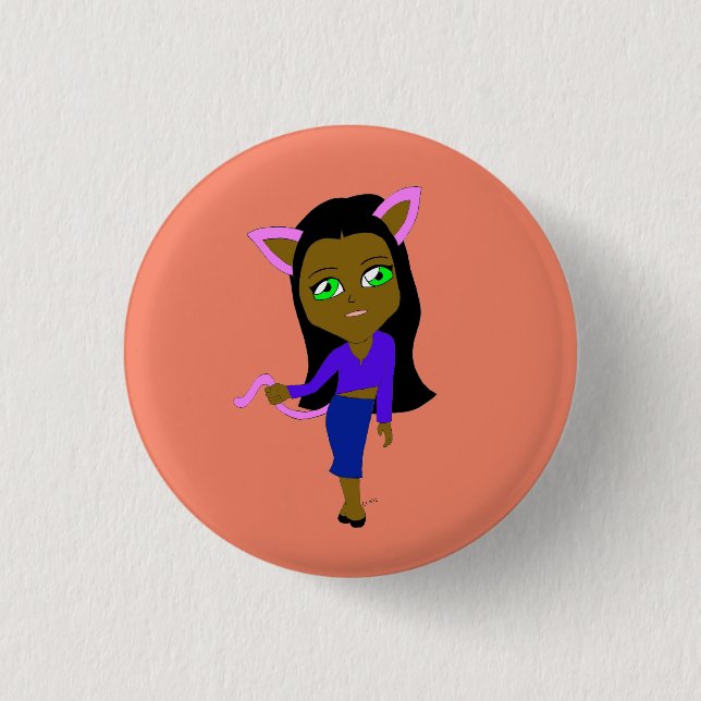 Chibi-Mädchen Button (Vorderseite)