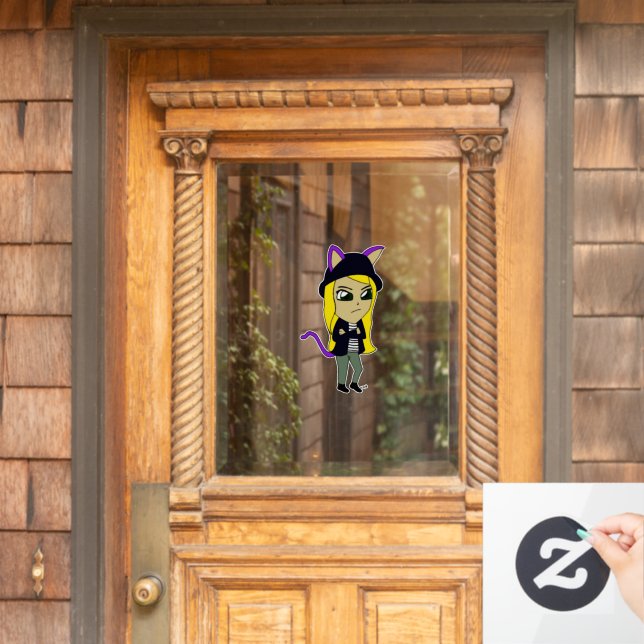 Chibi-Mädchen Fensteraufkleber (Haustür)