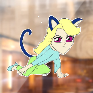 Chibi-Mädchen Fensteraufkleber