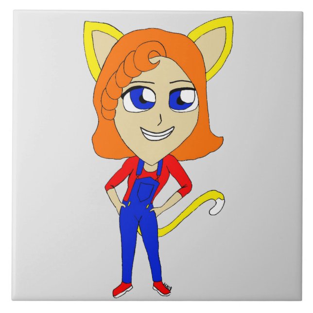 Chibi-Mädchen Fliese (Vorderseite)