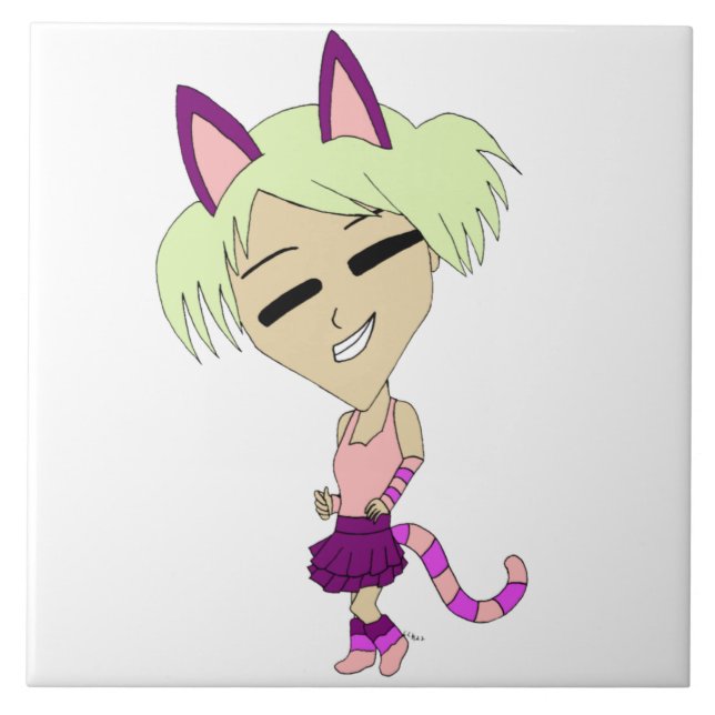 Chibi-Mädchen Fliese (Vorderseite)