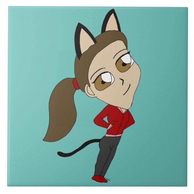 Chibi-Mädchen Fliese (Vorderseite)
