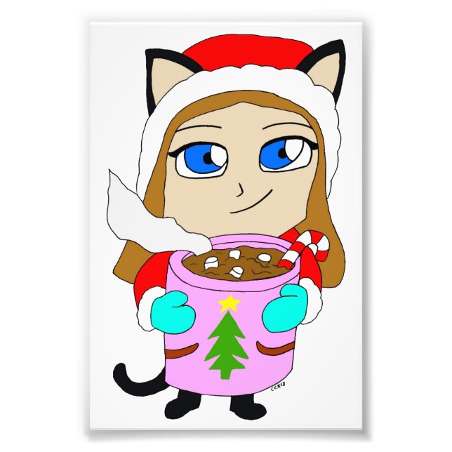 Chibi-Mädchen Fotodruck (Vorne)