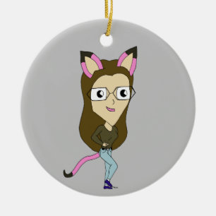 Chibi-Mädchen Keramik Ornament