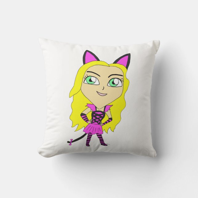 Chibi-Mädchen Kissen (Vorderseite)
