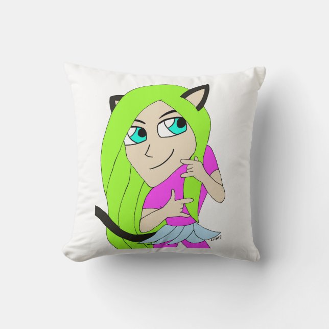 Chibi-Mädchen Kissen (Vorderseite)