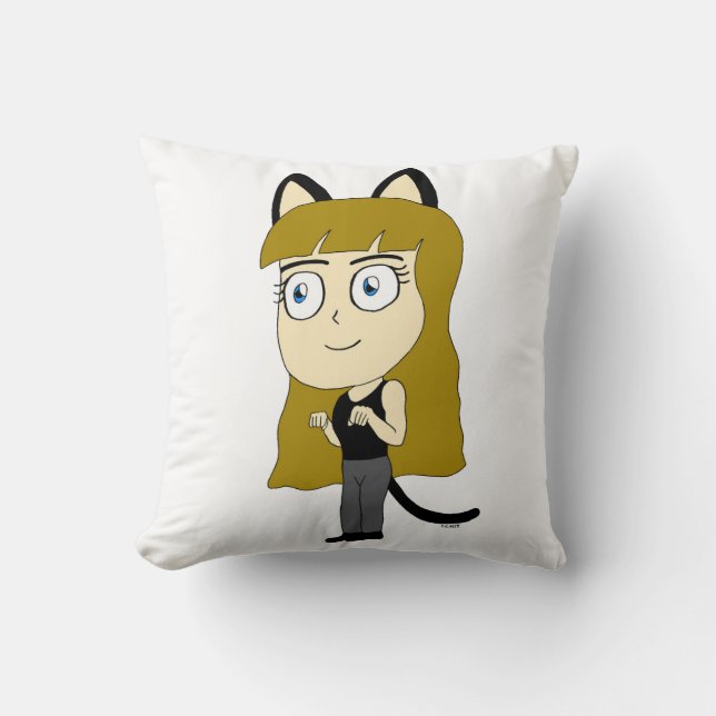 Chibi-Mädchen Kissen (Vorderseite)