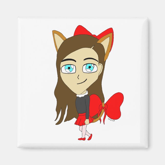 Chibi-Mädchen Magnet (Vorne)