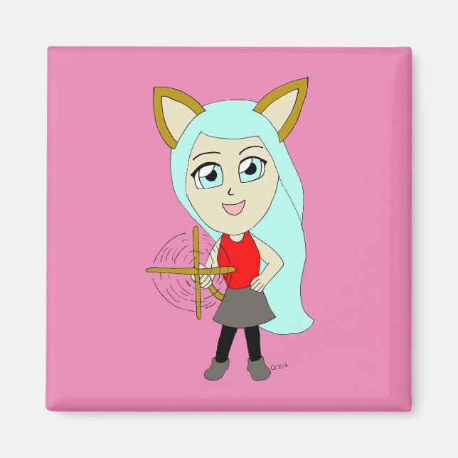 Chibi-Mädchen Magnet (Vorne)