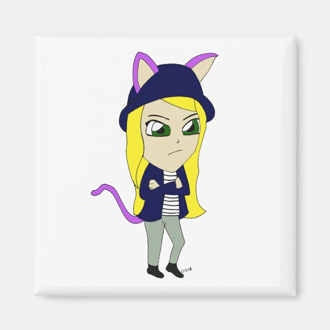 Chibi-Mädchen Magnet (Vorne)