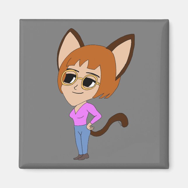 Chibi-Mädchen Magnet (Vorne)