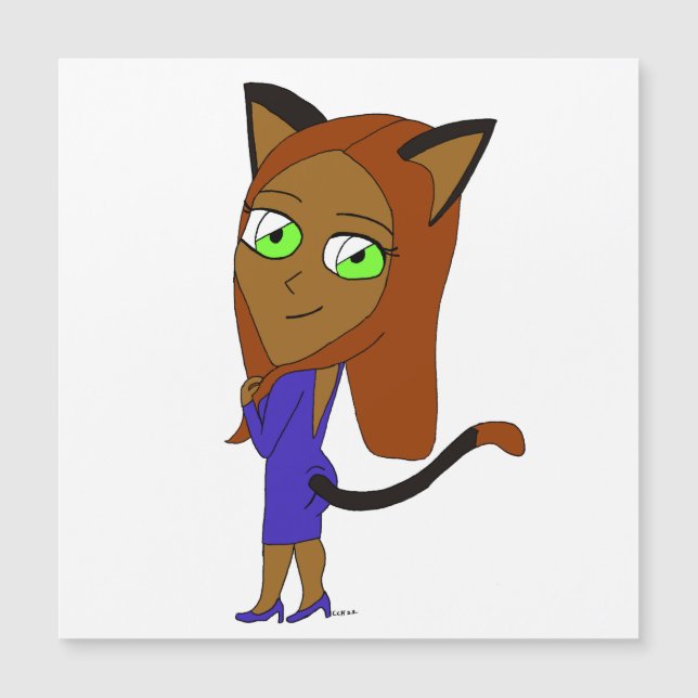 Chibi-Mädchen Magnetkarte (Vorderseite)