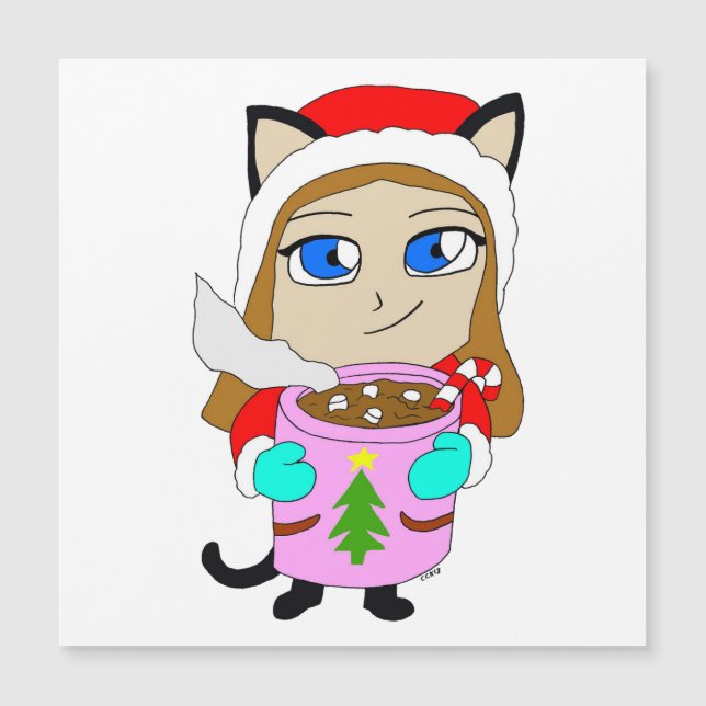 Chibi-Mädchen Magnetkarte (Vorderseite)