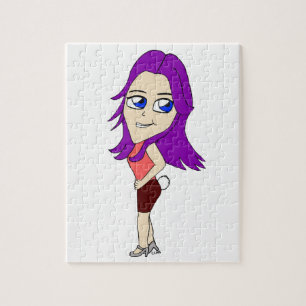 Chibi-Mädchen mit einem Hasenschwanz