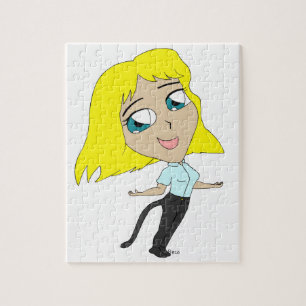 Chibi-Mädchen mit einem Schwanz