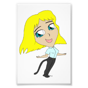 Chibi-Mädchen mit einem Schwanz  Fotodruck
