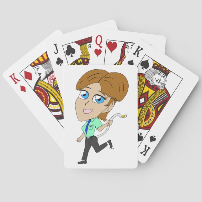 Chibi-Mädchen mit einem Schwanz Spielkarten (Rückseite)
