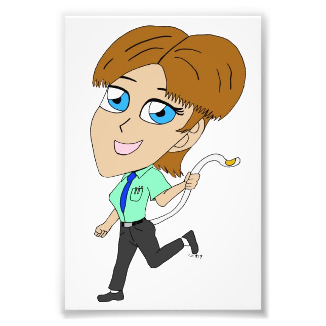 Chibi-Mädchen mit Schwanz Fotodruck (Vorne)