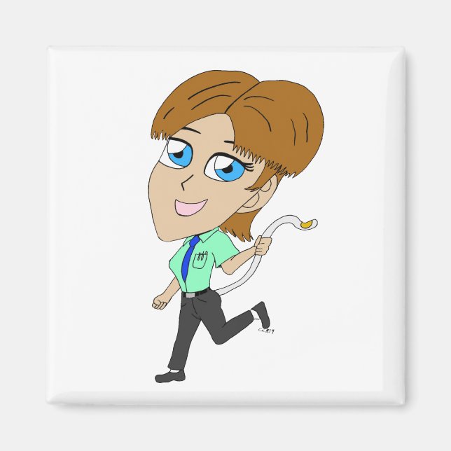 Chibi-Mädchen mit Schwanz Magnet (Vorne)