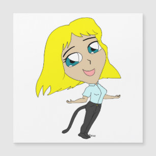 Chibi-Mädchen mit Schwanz Magnetkarte
