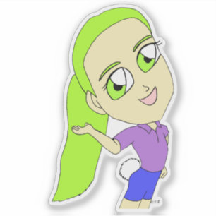 Chibi-Mädchen mit sonnigen Schwänzen Aufkleber