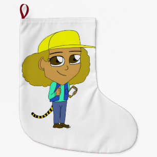 Chibi-Mädchen mit Tiger-Schwanz Großer Weihnachtsstrumpf