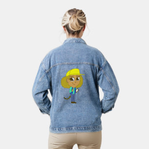 Chibi-Mädchen mit Tiger-Schwanz Jeansjacke