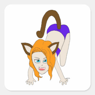 Chibi-Mädchen Quadratischer Aufkleber