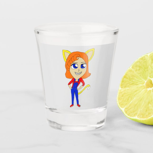 Chibi-Mädchen Schnapsglas (Vorderseite)