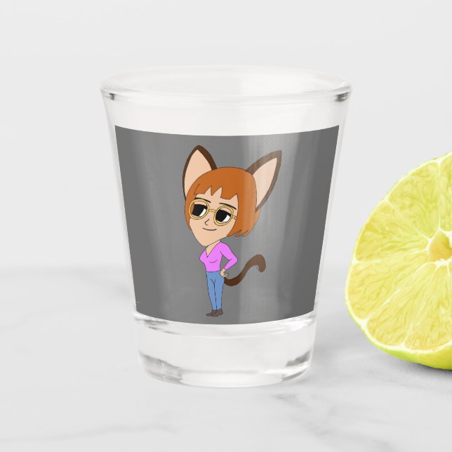 Chibi-Mädchen Schnapsglas (Vorderseite)