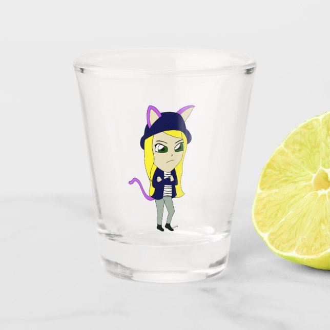 Chibi-Mädchen Schnapsglas (Vorderseite)