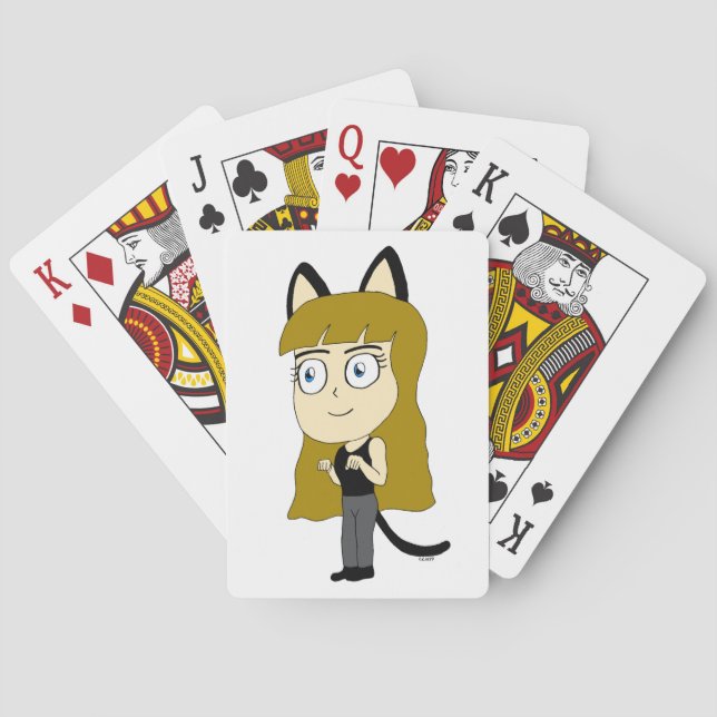Chibi-Mädchen Spielkarten (Rückseite)