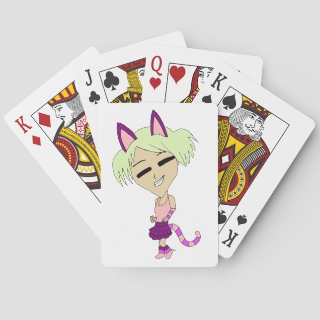 Chibi-Mädchen Spielkarten (Rückseite)